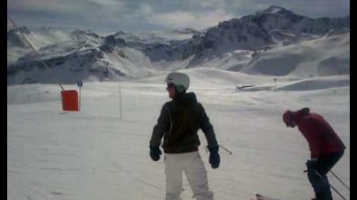 tignes diederick op de snowboard