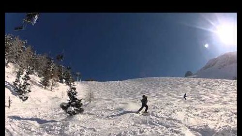 Chamonix Day 1: Grand Montet.  David Ripping some moguls.