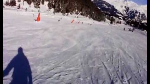 Snowboarding in Courchevel wipe out