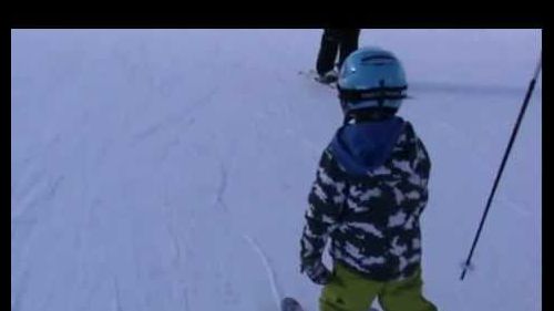 Caleb Skiing with everyone in Tignes 2013