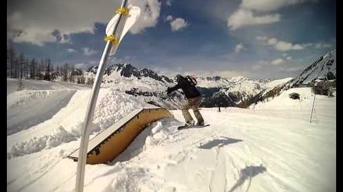 Learning to Jump on a snowboard - Les Grands Montets Snow Park