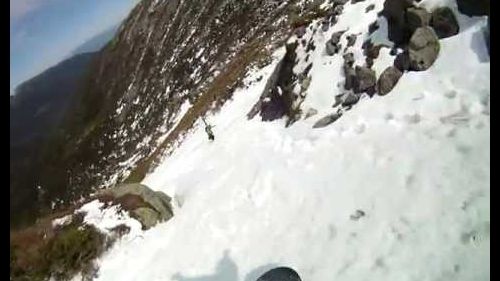 Snowboarding Great Gulf, Mount Washington, New Hampshire, May 28, 2013 - Airplane Gully with Bomber