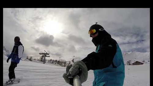 GoPro Hero3+ Black Test Trip Madonna di Campiglio Snowboard Skiboard Trick Fail in slow motion