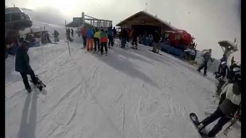 Descente de la piste Stade (Domaine de Balme) Jbodou