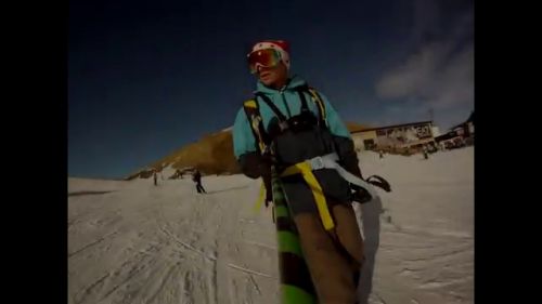 First time snowboarding in Italy Livigno 2105