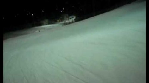 pozza di fassa pista aloch in notturna papero su snowboard