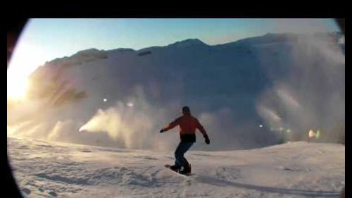 Epic black pist Les 2 Alpes on snowboard POV