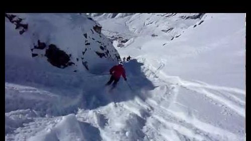 Powder skiing in Cervinia Italy with other.MTS