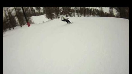 Hi Kids - Dad Showin off on his Snowboard