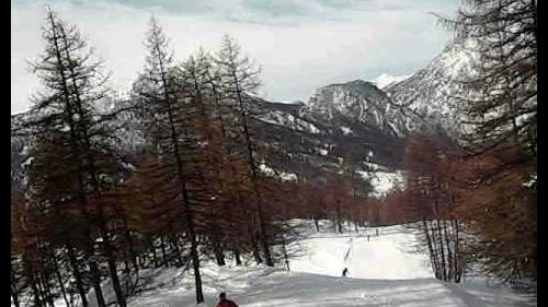 Chris and Jon skiing in Sauze d'Oulx