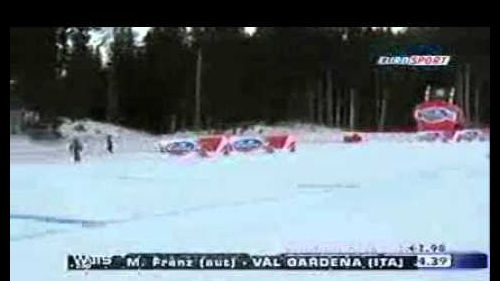 Two big skiing crashes at the same jump - Val Gardena downhill 2010