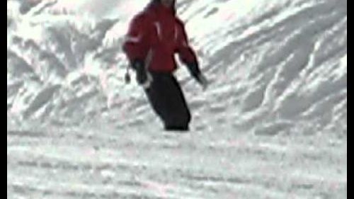 Ronen first snowboarding in Tignes