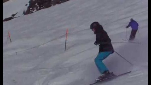 skiing the moguls in Verbier