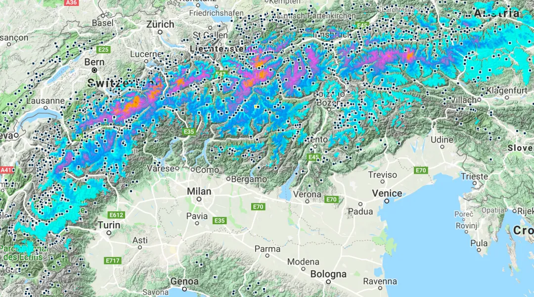 Nei prossimi 5 giorni possibili accumuli fino a un metro di neve sulle Alpi