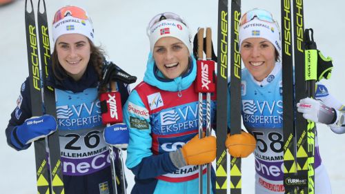 Therese Johaug vince anche in skating a Lillehammer; sorpresa Roethe