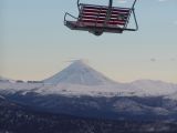 Il vulcano Lanin, dalle piste