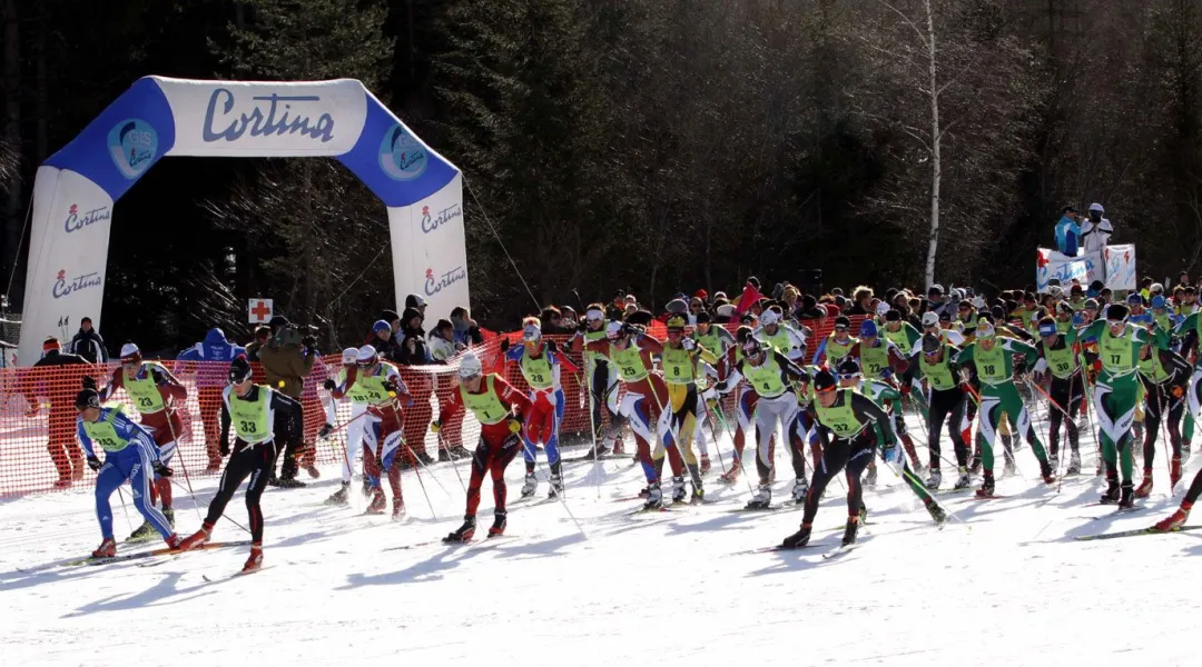 Partenza della 30Km skating da Fiames