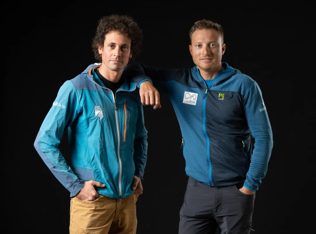 Federico Secchi e Marco Majori al K2 per la 1° discesa italiana con gli sci.