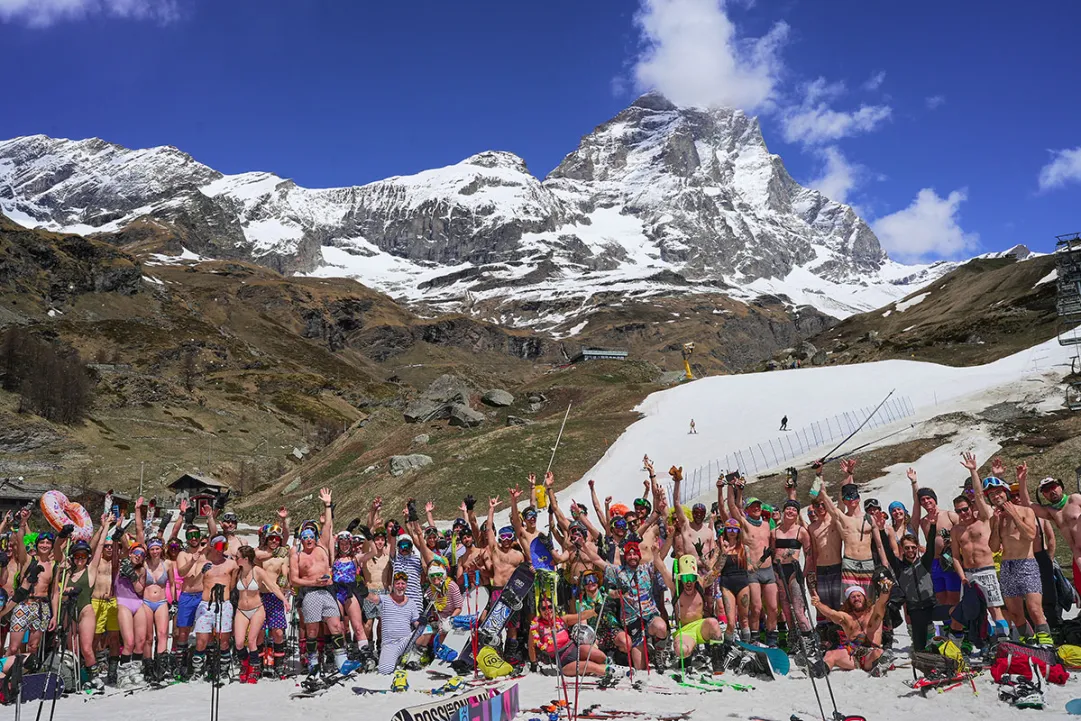 Swimwear ski parade