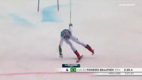 Lucas Pinheiro Braathen domina lultimo Gigante e festeggia. Il video della seconda manche