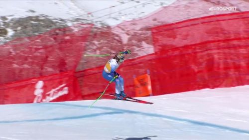 Federica Brignone sul podio della discesa a Cortina, il video del suo 3° posto