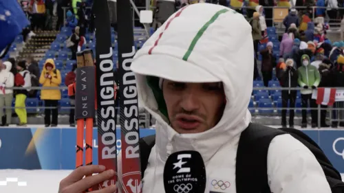 Tommaso Giacomel dopo il quattordicesimo posto dellItalia nella Staffetta maschile: