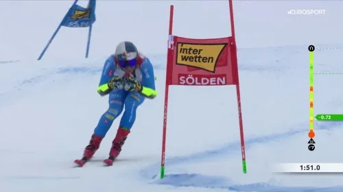 Alex Vinatzer da 21° a 8° nella seconda manche a Soelden, il video della seconda manche