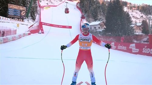 Odermatt imbattibile sul Ciaslat, la discesa della Val Gardena è sua, il video