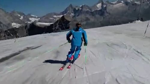 Federica brignone torna sugli sci: le immagini della tigre al plateau rosà, in pista dopo oltre 150 giorni