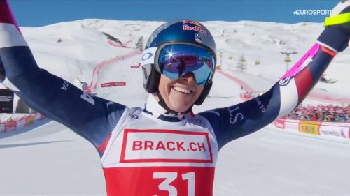 Il ritorno di Queen Lindsey: Vonn esulta al traguardo del SuperG, il video