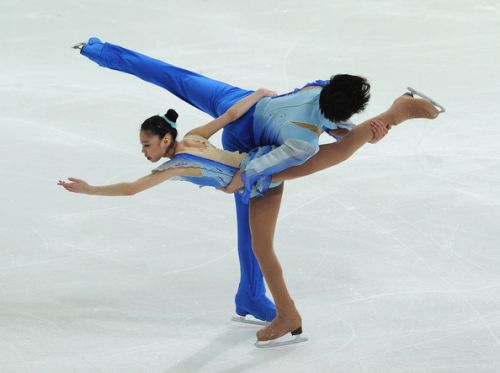 Xiaoyu Yu/Yang Jin comandano dopo lo short program Coppie