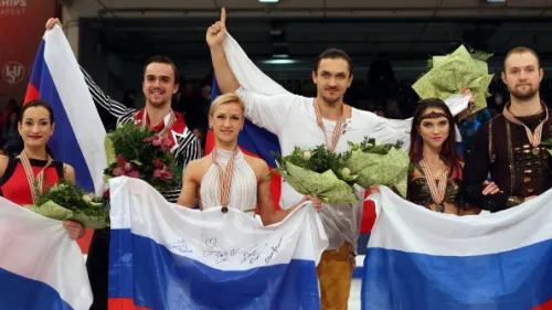 Tripletta russa tra le coppie d'artistico, Volosozhar/Trankov delusi vincitori del titolo europeo. Quarti Berton/Hotarek