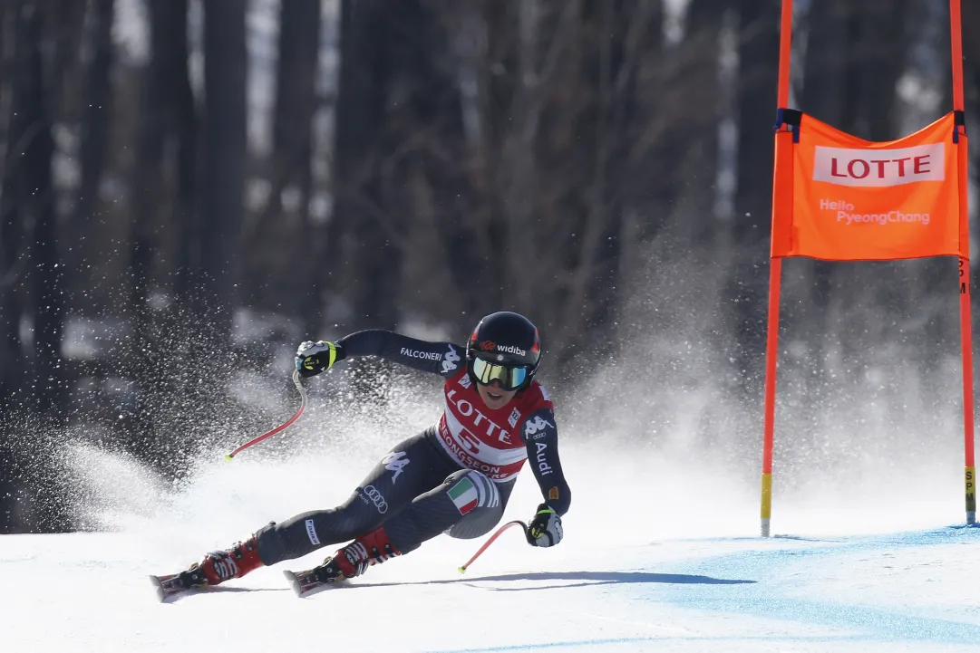 Rebensburg pettorale numero 1 del SuperG di Jeongseon, Curtoni 7, Brignone 13, Goggia 17