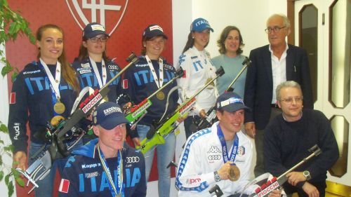 L'Italia del biathlon in visita alla Fiocchi di Lecco, fondamentale partner degli azzurri [Con Fotogallery]