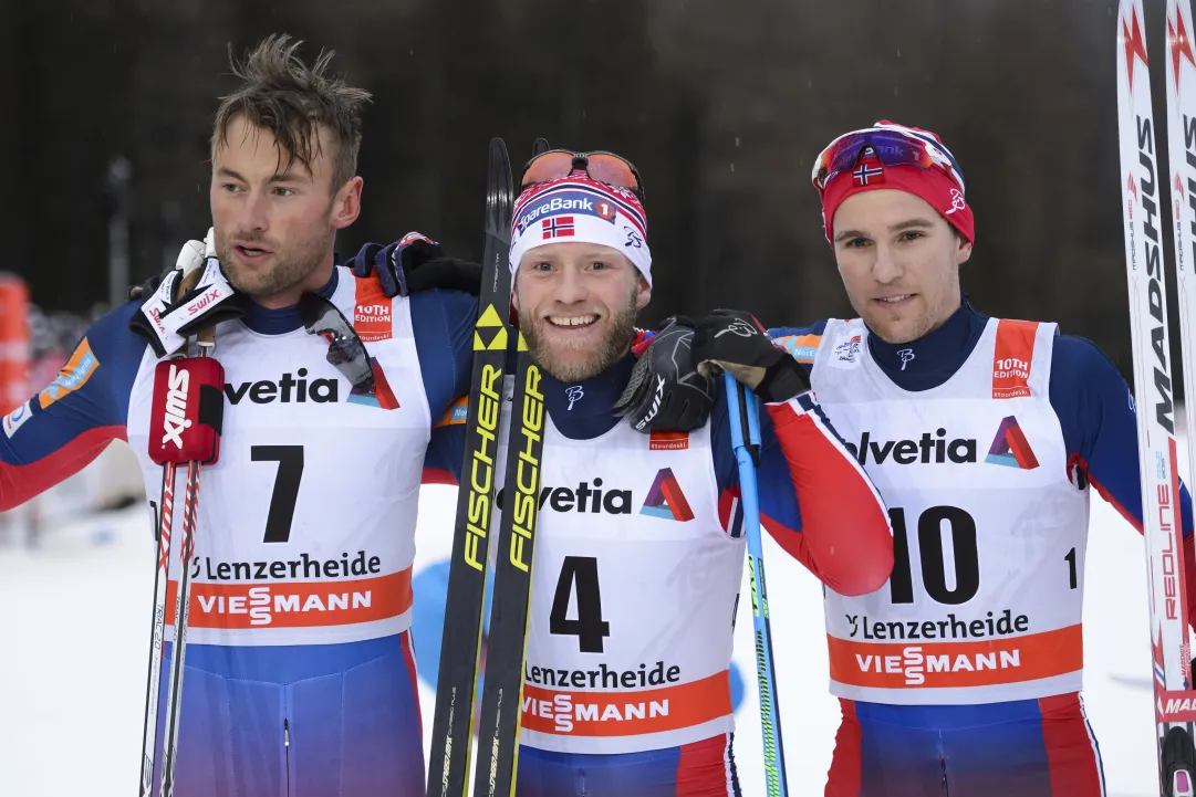 Dominio Sundby e poker norvegese nella mass start di Lenzerheide