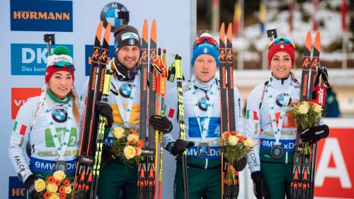 Coppa del Mondo Biathlon: ottimo inizio per l'Italia, è terza nella Staffetta Mista di Pokljuka