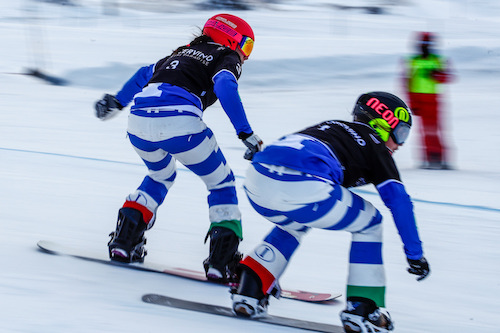 Michela Moioli seconda e Raffaella Brutto terza nelle qualificazioni dello snowboard cross di Coppa del Mondo di Cervinia