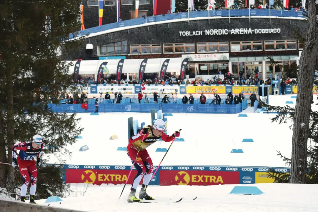 Klaebo cala il tris e vince la sprint TC a Lago di Tesero, buon 4° Pellegrino. Faehndrich trionfa tra le donne