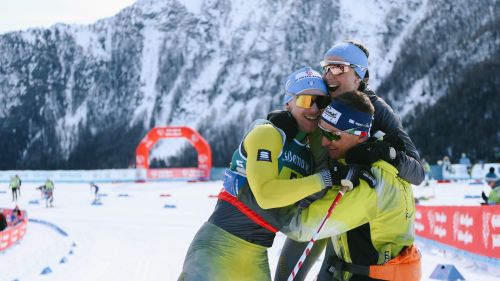A Saint-Barthélemy Salvadori, Ganz e Graz consegnano alle Fiamme Gialle il titolo italiano nella staffetta 3x7,5 km