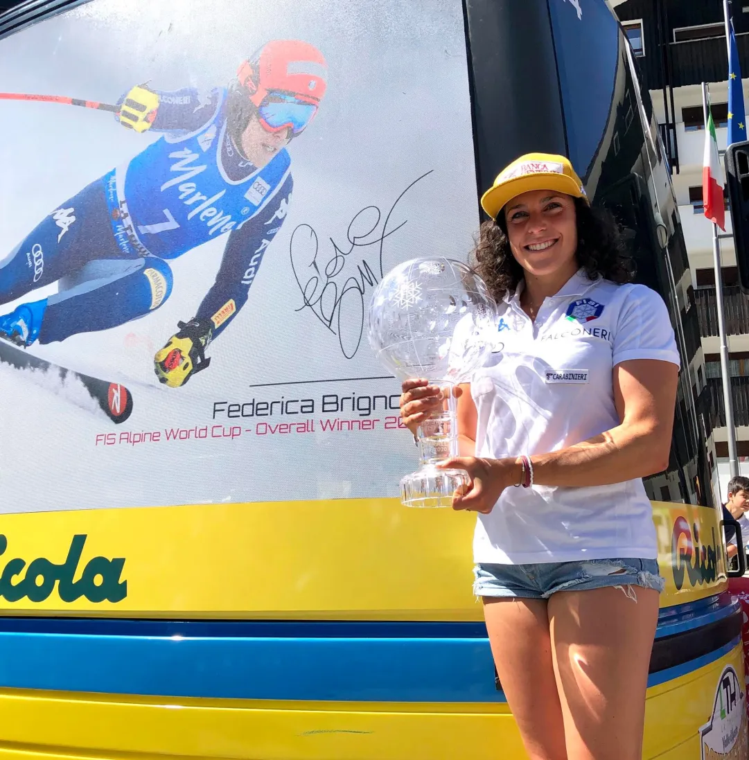 Una cabina tutta per Fede: La Thuile celebra la coppa di Brignone, e giovedì festa a La Salle