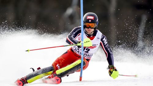 Ragnhild Mowinckel davanti nella prima prova di Cortina d'Ampezzo