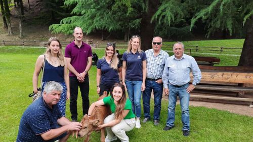 E' arrivato... Ambrosi: Sofia Goggia abbraccia il vitellino premio per il trionfo in Val d'Isère