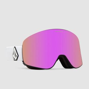 Prezzi Volcom odyssey matte white+bonus lens goggle pink chrome