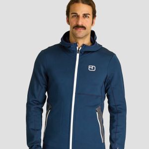 Prezzi Ortovox hooded fleece jacket deep ocean