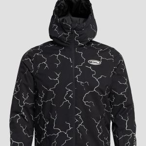 Prezzi Quiksilver high in the hood printed jacket high energy black refl