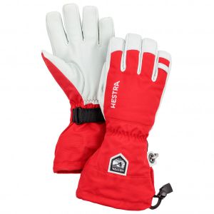 Prezzi Hestra army leather heli ski 5 finger guanti (6, rosso)