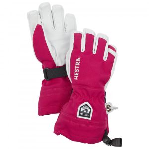 Prezzi Hestra kid\'s army leather heli ski 5 finger guanti (3, fuchsia)