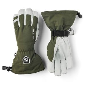 Prezzi Hestra army leather heli ski 5 finger guanti (10, olivia/grigio)