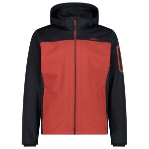 Prezzi Cmp jacket zip hood light softshell giacca softshell uomo (48, rosso/nero)